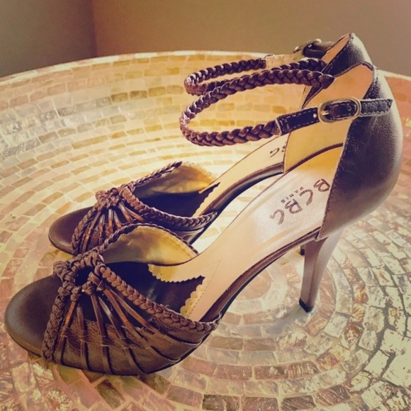 BCBG Paris - peep toe heeled sandal bronze brown - Picture 2 of 8